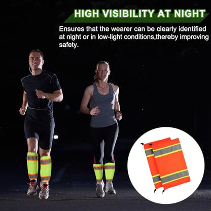 PATIKIL High Visibility Leg Gaiters Reflective Work Boot Gaiters Two-tone Leg Gaiter Unisex-Adult - color: Multicolor