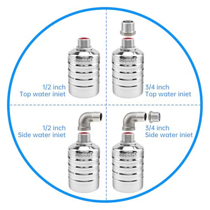 Float Valve, Automatic Water Level Control 1/2 inch to 3/4 inch 304 Stainless Steel Water Float Valve for Water Tank, Livestock Trough - style: Style 5