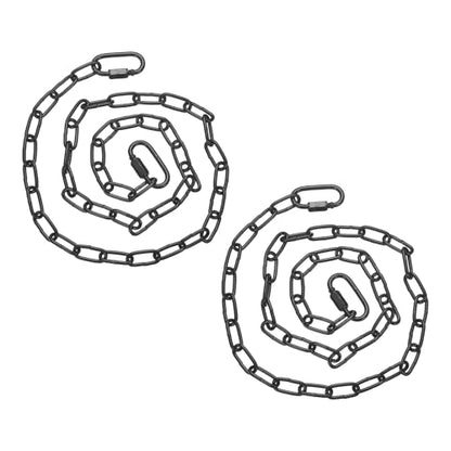 PATIKIL 2 Pcs Gate Chain Lock, 34 in x 2.5mm Dia Alloy Steel Hanging Chain Lock with 2 Clasps for Stall Barn Fence Gate Hammock Swing Punching Sandbag Yoga Gym, Black