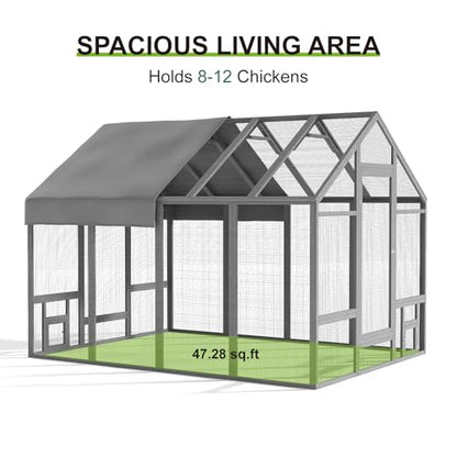 Chicken Coop Chicken Run,Wooden Large Chicken Coop, Chicken Runs for Yard with Cover, Outdoor Duck Coop, Duck Houses for Outside Farm Backyard