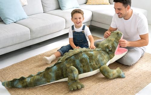IKASA Giant Crocodile Stuffed Animal Plush Toys,Soft Toy 63" Alligator Large Cute Huge Jumbo Big Size Kawaii Fluffy Fat Plushie,Gifts for Kids - style: Crocodile