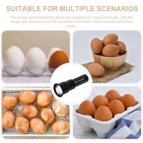 Hemobllo Handheld Egg Candling Lamp Portable Led Cold Light Egg Candler for Chicken Duck Goose Incubation Embryo Inspection 4.01X1.41X1.41 Inch - color: Black