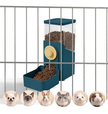 41 oz Hanging Gravity Auto-Refill Small Animal Feeder Dark Blue | Space-Saving, Large Capacity, Easy-Refill Bowl for Rabbits, Guinea Pigs, Ferrets, Chinchillas & Small Pets - color: Dark Blue