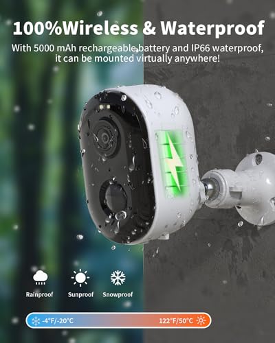 Security Cameras Wireless Outdoor, Battery Powered 2k Color Night Vision, AI Motion Detection Spotlight Siren, IP66 Weatherproof, 2-Way Talk, SD/Cloud Storage, 2.4Ghz WiFi Cameras for Home Security - style: 1 Pack