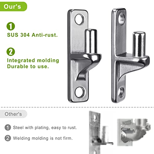 Insaga 304 Stainless Steel Gate Hinges 2 Pcs, Heavy Duty Wall Mount Hinges with 5/8" Pin, One-Piece Casting Farm & Chain Link Fence Gate Hardware - color: Silver-SS-Pin-2Pcs