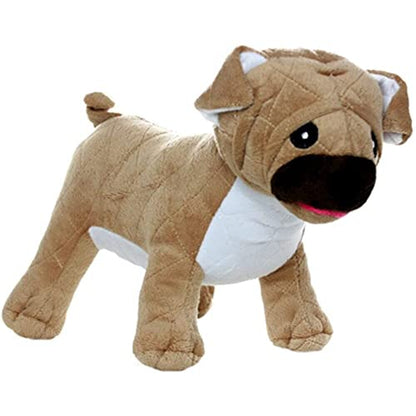 MIGHTY- Farm Pug - Squeaker-Multiple Layers. Made Durable, Strong & Tough. Interactive Play (Tug, Toss & Fetch). Machine Washable & Floats | Multiple Layers & Reinforced Seams , Washable and Floats , Mighty® Construction - color: Brown Pug