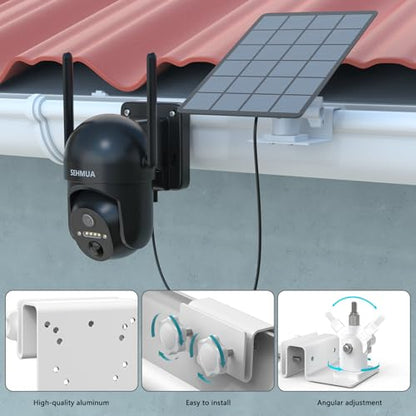 Gutter Mount for SEHMUA RBX-S40/S44/S45/SD22 Solar Outdoor Camera Bracket Compatible with SEHMUA Solar Security Cameras Wireless Outdoor Kit（White）