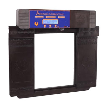 Automatic Chicken Coop Door, Lightweight Durable Solar Powered with Timer and Infrared Anti Pinch Sensor, for Poultry Coop Chicken Duck Goose (Dark Brown) - color: Dark Brown