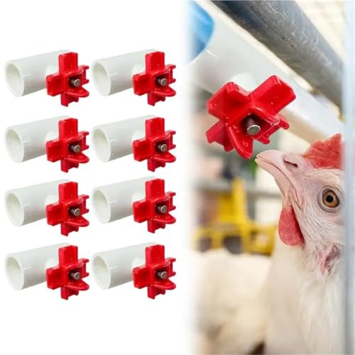 20pcs Chicken Water Cups for Poultry Automatic Poultry Water Feeding Cups Good Sealing Tee Fittings Poultry Waterer for Chickens Ducks
