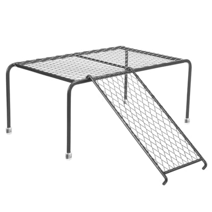 balacoo Rutin Chicken Coop Platform with Ladder Hollow-Out Iron Roosting Rack for Poultry Care Indoor Outdoor Habitat Supply 10.62X5.90X4.52 Inches