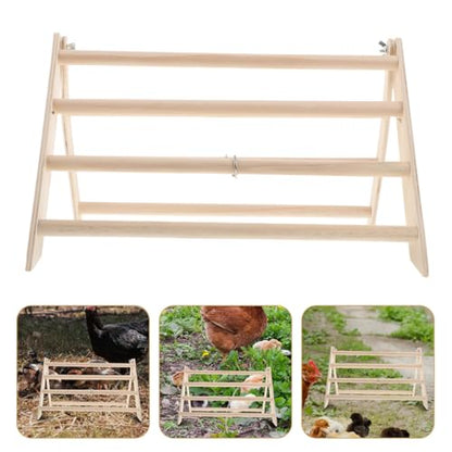 Totority Chicken Perch Stand Wooden Roosting Bar for Baby Chicks Poultry Coop Accessories Stable Detachable 13.38X9.84X7.87 Inches