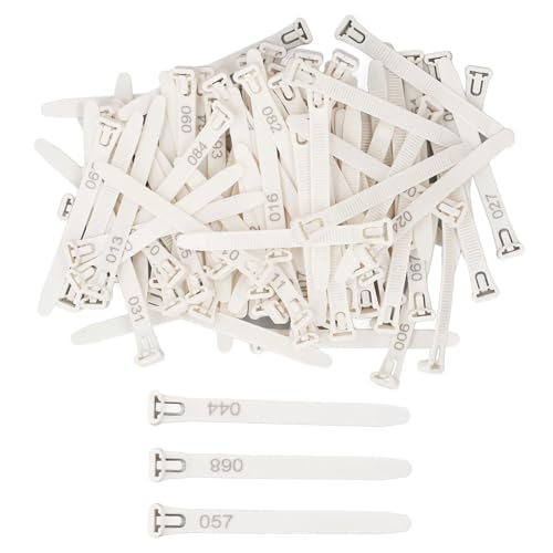 Chicken Leg Bands 300 Pcs Numbered Chicken Identification Leg Bands Tags Reusable for Ducks Chicks Pigeons Goose(White) - color: WHITE