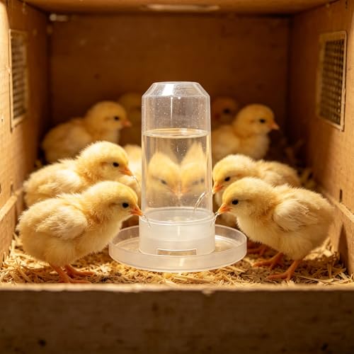 Baby Chick Feeder and Waterer Set, Poultry Starter Kit, Chick Feeder & Gravity Waterer, Compact Brooder Supplies for Chicks, Ducklings and Small Poultry (C) - color: C