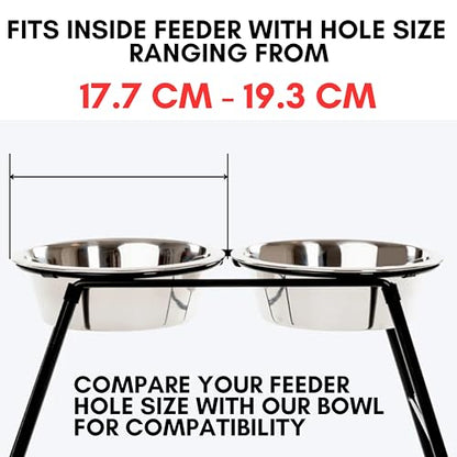 Bosky 4 Pack Stainless Steel Dog Bowls 7.7" Diameter (5 Cups) | For Food or Water, Ideal for Floor Use, For Elevated Feeder Stands - size: 7.7" (4 Pack)
