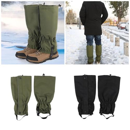 Leg Warmers, Unisex Water Resistant Leg Covers Outdoor Hiking Snow Boot Gaiters Winter Camping Shoe Gaiters - color: Green