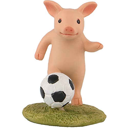 Pig Statue Mini Figurine, Resin Home Decor, Lucky Animal Garden Statue for Micro Landscape (Play Football) - color: Pig to Play Football