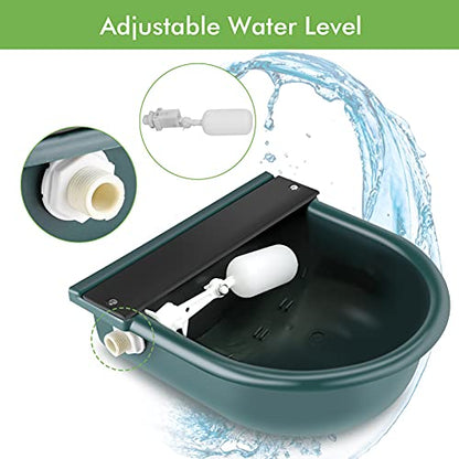 GOTOTOP Automatic Water Trough 4L Automatic Water Bowl Drinking Bowl Valve Water Trough Livestock Drinking Bowl for Horse Cattle Sheep Goat Cow 10.4 x 11.0inch