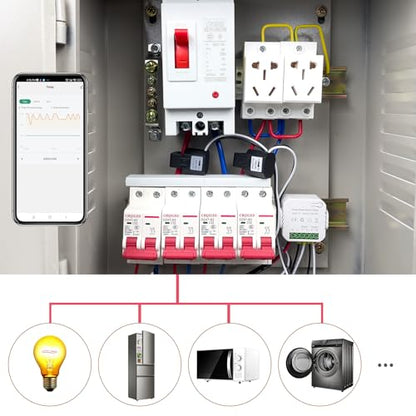Smart Energy Monitor, Single Phase Clamp Electricity Meter with 2 * 80ACT Current Transformer, WiFi, Real-Time Electricity Monitor/Meter, Solar/Network Metering - style: EPMC311-2*80A