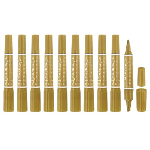 MECCANIXITY 10 Pcs Art Marker Pen Double-Ended Colored Pen Dual Sketch Marker for Drawing Sketching Writing Journaling, Dark Yellow - color: Dark Yellow