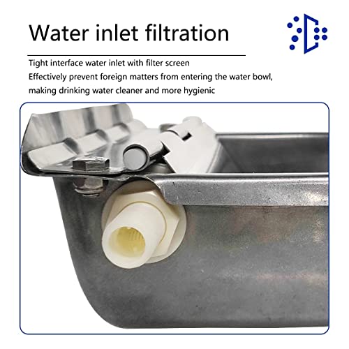 Stainless Steel Water Trough, Automatic Waterer Cattle Water Bowls, Float Ball Valve Water Trough, for Horse Dog Cattle Goat Sheep Pig