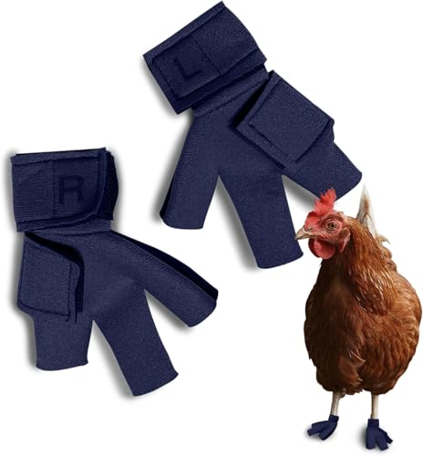 Chicken Shoes for Injured Feet – Protective Neoprene Footwear for Chicken, Open-Toe Design for Bumblefoot Relief, Made in USA (Chicken Shoes, Navy, Medium Chickens) - color: Navy