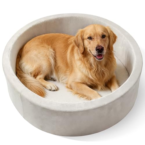 39 Inch Round Dog Bed Ball Pit, Indoor Playpen for Cats and Small Dogs, Dual Use Pet Play and Rest Area, Gray (Balls Not Included) - color: Gray