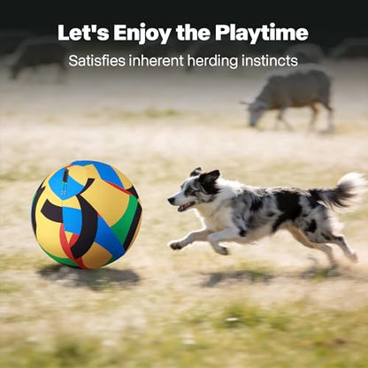 Pet Prime 25" Herding Ball for Dogs,Dog Herding Ball with Pump for Australian Shepherd,Cattle,Border Collie,Large Breed Play and Exercise,Durable Outdoor Herding Toy for Dogs and Horses
