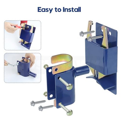 2 Way Farm Gate Latch for Metal Tube Gate 1-5/8" to 2" Diameter, Blue, Replaces S16100300 Two Way Gate Latch - color: 1x S16100300