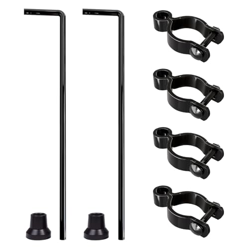 VIVIDA Black Chain Link Drop Rod 1-3/8" x 32", Fence Gate Cane Bolts Drop Rod Pin Latch for Single or Double Gate, Black Chain Link Gate Hardware, 2 Pack - size: 1-3/8" × 32" (2 PACK)