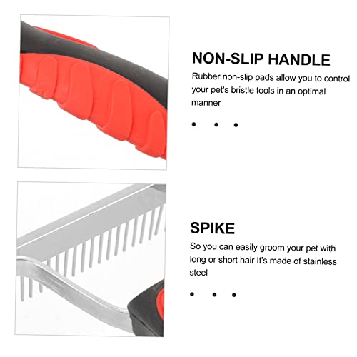 WOONEKY Durable Horse Grooming Rake with Ergonomic Nonslip Rubber Handle Metal Horse Hair Cleaning Comb for Livestock Efficiently Removes Soil and Shed Hair and Pets