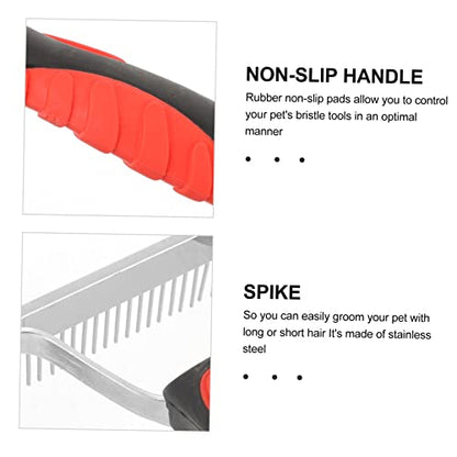 WOONEKY Durable Horse Grooming Rake with Ergonomic Nonslip Rubber Handle Metal Horse Hair Cleaning Comb for Livestock Efficiently Removes Soil and Shed Hair and Pets