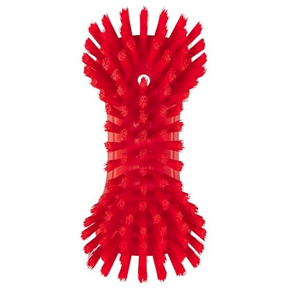 Vikan 38944 Extra Large Hand Brush, Multifunctional, Slip-Resistant Cleaning Tool, Extra Stiff Polypropylene & Polyester Bristle, 9.1", Red - color: Red