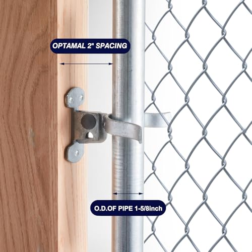 Zonon 2 Pcs Gate Fork Latch, Suitable for 1-5/8" Fork, Fence Latch Hardware Wall Mount for Chain Link Farm Fence Gate Flat Wooden Posts, Pressed Galvanized Steel - size: 1-5/8 Inch