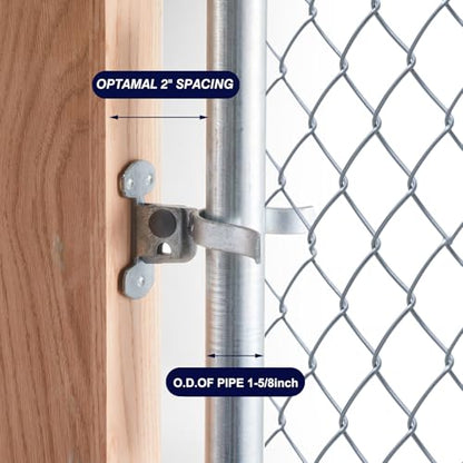 Zonon 2 Pcs Gate Fork Latch, Suitable for 1-5/8" Fork, Fence Latch Hardware Wall Mount for Chain Link Farm Fence Gate Flat Wooden Posts, Pressed Galvanized Steel - size: 1-5/8 Inch