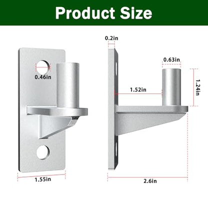 2 Pack Wall Mount Heavy Duty Gate Hinges Cast Gate Hinges Steel Wall Mount Gate Hinge Durable Wall Plate Hinges Fence Post Link Gate Hinge Chain Link Fence Hinge with 5/8'' Hinge Pin