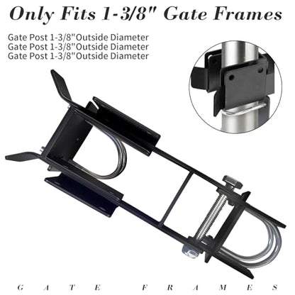 Heavy Duty Double Gate Latch for 1-3/8" Frame, Farm Gate Latch & Chain Link Fence Latch with Padlock Hole, Galvanized Steel Latches for Metal Gates on Ranch, Yard & Farm.