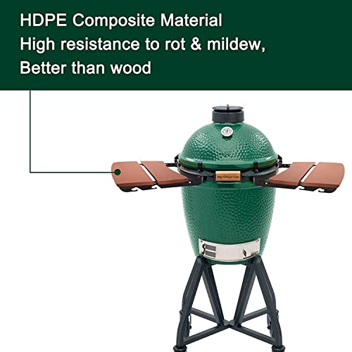 Side Shelves Big Green Egg Accessories, Composite 2 Slat Egg Mates for Medium Big Green Egg with Folding Side Shelves Replacement Parts Grill & Smoker Accessories - size: M2 Side Shelves