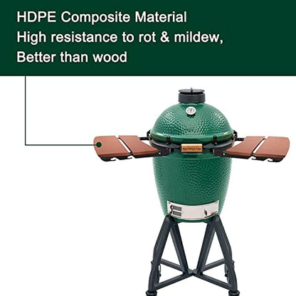 Side Shelves Big Green Egg Accessories, Composite 2 Slat Egg Mates for Medium Big Green Egg with Folding Side Shelves Replacement Parts Grill & Smoker Accessories - size: M2 Side Shelves