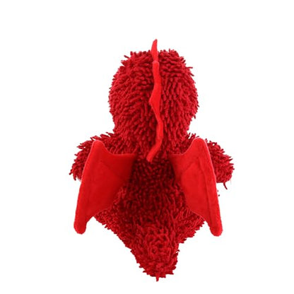 MIGHTY® 2 Pack Microfiber Medium Dragon Dog Toys | Ultra Durable Plush Toy with Multiple Layers & Reinforced Seams , Washable and Floats , Mighty® Construction - color: 2PK Red Dragon