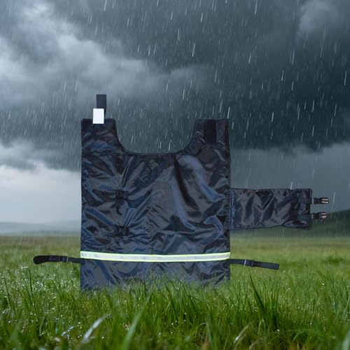 Calf Winter Jacket, with Warming Insulated Design, Black, Wearable Cattle Coat Blanket, Livestock Winter Warming Coat, Adjustable Straps, for Calves, Goats, Sheep, Horses and Cows