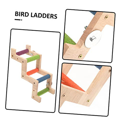 GANAZONO Wooden Parrot Ladder for Birds Natural Wood Climbing Ladder for Budgerigars and Cockatiels Easy to Install Bird Exercise for Play and Training