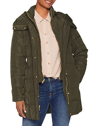 Cole Haan Women's Long Quilted Puffer Coat Down Jacket - color: Forest, size: Large