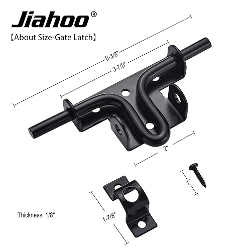 JIAHOO Door Lock Gate Latch, Heavy Duty Slide Bolt Door Lock with Brass Padlock & 3 Keys, Sliding Bolt Latch Hardware kit for Wooden Fence, Shed Door, PVC Fence, Barn Door - style: Slide Bolt Latch & Padlock