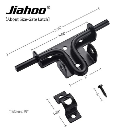 JIAHOO Door Lock Gate Latch, Heavy Duty Slide Bolt Door Lock with Brass Padlock & 3 Keys, Sliding Bolt Latch Hardware kit for Wooden Fence, Shed Door, PVC Fence, Barn Door - style: Slide Bolt Latch & Padlock