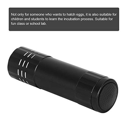 CHICIRIS Egg Candling Lamp, High Intensity Bright Cold Light for Egg Development Observation, with Portable ABS Design, for Chicken Goose Duck Poultry Hatching and School Lab (Black) - color: Black