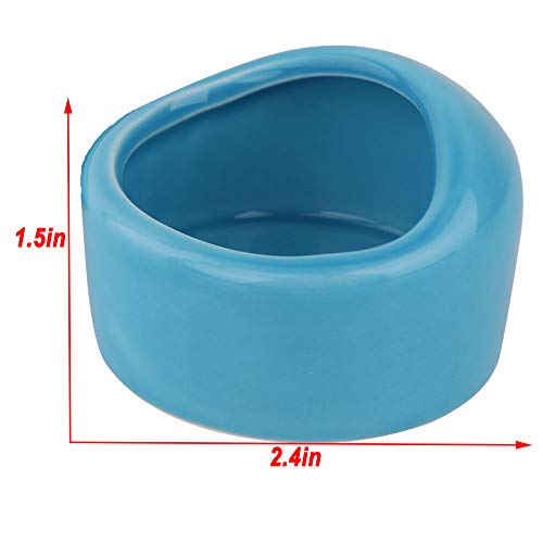 2 Pcs Ceramic Hamster Bowl, Small Animal Food Bowl and Water Dish Feeder for Hedgehog Hamster Guinea Pig Sugar Glider Rat Gerbil Mice Chinchilla (Colors May Vary)