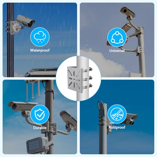 Universal Security Camera Mount Wall Mounting Brackets,Vertical Pole Mount Adapter Bracket for CCTV Camera Pole Clamp Solar Panel Clamps Outdoor Video Surveillance - size: Pole Strap Mount Bracket 2