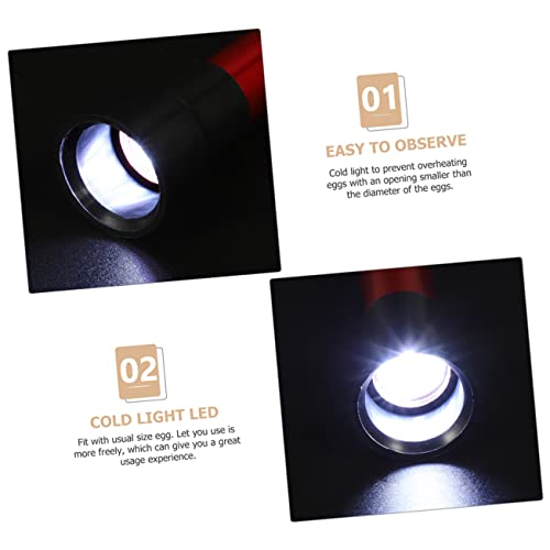 2pcs Professional Egg Candling Lamp Incubator Candling Lamp Flash Light Fertile Quail Eggs Incubator Farm Supply - color: Red