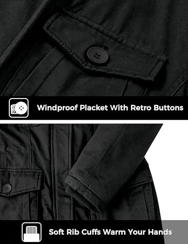 wantdo Women's Winter Coat Warm Anorak Parka Cotton Windproof Jacket with Removable Hood - color: Black, size: XX-Large