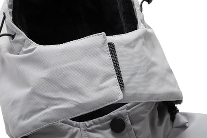 MOERDENG Women's Waterproof Ski Jacket Warm Winter Coat Hooded Snowboarding Jacket Snow Coat - color: Light Gray, size: Large